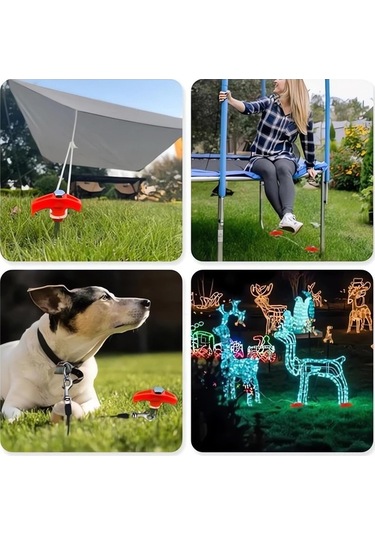 Novahub Siyah, Beyaz, Turuncu, Yeşil 8x200mm Çelik Kazıklar - 4'lü Set Beyaz Beyaz