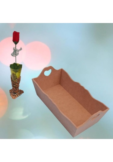 Hobi Dekoratif Model Ekmek Tepsisi Ahşap Mdf Kalpli El Yapımı