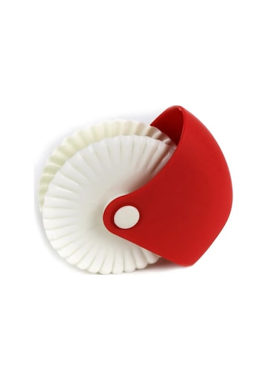 Springsun Pasta Kenar Desenleyici Aleti: Taneler Ve İp Desenleri, Pasta Yuvarlama Ve Kesme Fonksiyonu, Yıkama Kolayı Plastik Malzeme Kırmızı, Beyaz