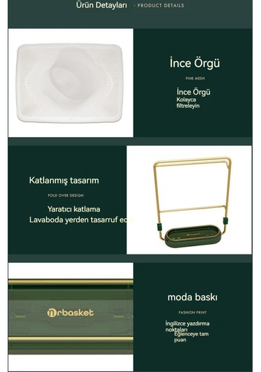 Hyt Çöp Drenaj Rafı Ev Süzgeç Lavabo Filtre Rafı