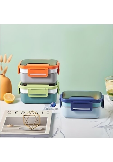 Vagonlife Çift Katmanlı Paslanmaz Çelik Öğle Yemeği Kutusu Turuncu Bl20182