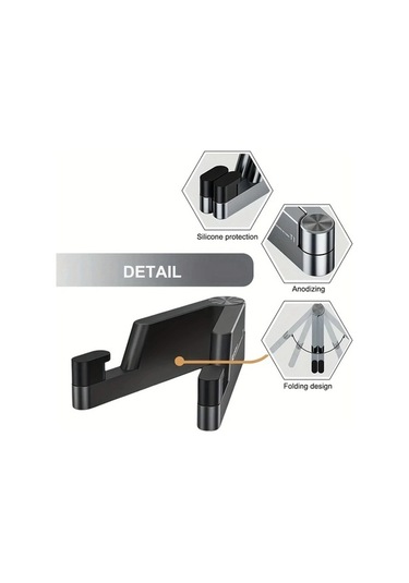 Tongxida Mini Alüminyum Katlanır Masa Tutucu, T1 Evrensel, Taşınabilir, Black, Boyutlu -