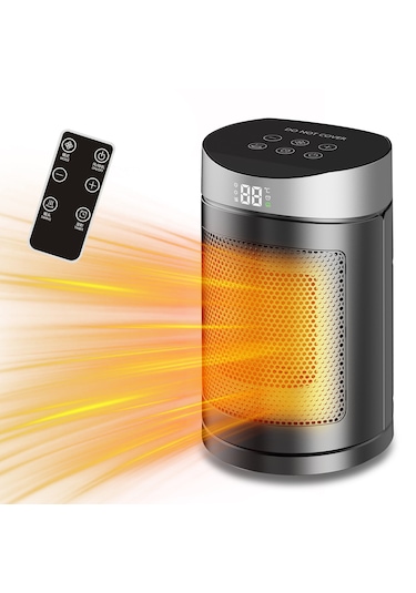 Dokunmatik Ekran Uzaktan Kumandalı Masaüstü Ev Tipi Pratik Isıtıcı Gümüş