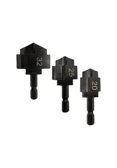 Tenfowee 3'lü Ppr Su Borusu Delme Aleti Seti - 20/25/32 Mm Çelik Basamaklı Matkap Uçları, Isı Su Boruları İçin