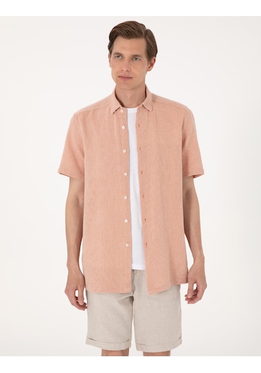 Pierre Cardin Erkek Mercan Gömlek Kısa Kollu 50307070-vr186 Mercan