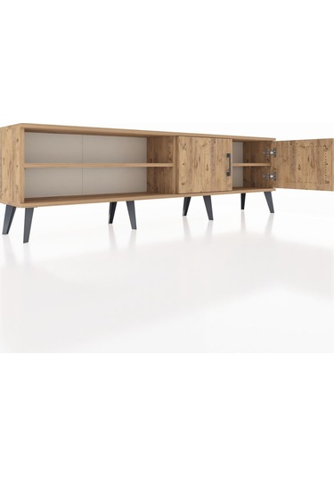 Arges Tv Ünitesi 2 Raflı 2 Kapaklı 176x30x51 Çam-çam/çam Atlas Çam/atlas Çam