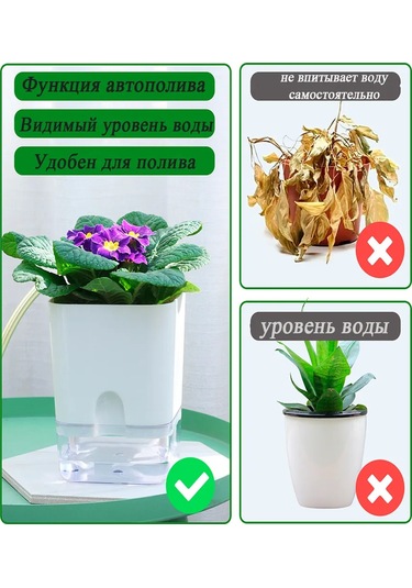 Saburg Manyetik 3 Litre Otomatik Sulamalı Çiçek Saksısı 60807041