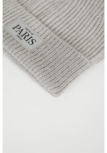 DeFacto Kadın Şehir Temalı Dokuma Etiketli Bere C6950AX24WNGR150