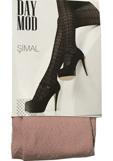 Moon Wear Daymod Kadın Şimal Micro File Desenli Külotlu Çorap Taş