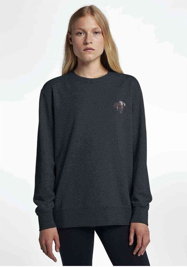 Cool Skull With Kulaklıklı Kurukafa Baskılı Füme Antrasit Kadın