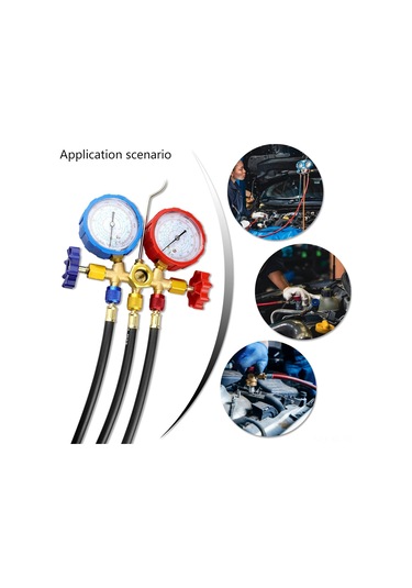 Kangvka R22/r134a/r410a Soğutucu Yükleme Hortumu Seti, 800 Psi Çalışma Basıncı, Otomobil Ve Ev Klimaları İçin 1 Metre Dayanıklı Kauçuk Boru