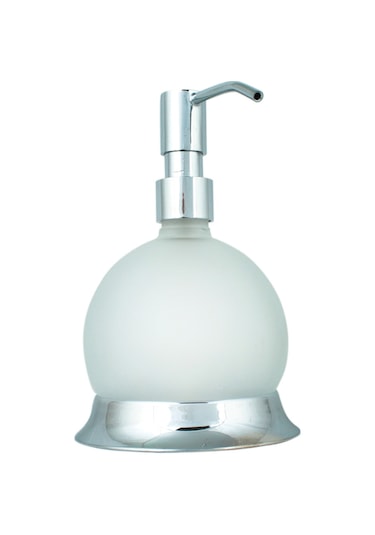 Fkn Krom Buzlu Camlı Tombik Sıvı Sabunluk