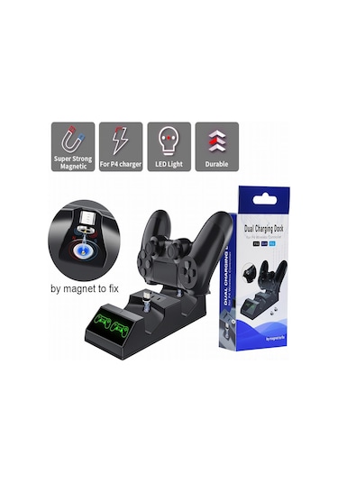 Geeroyoo Ps4 Kontrol Şarj İstasyonu: Hızlı Kablosuz Şarj, Mikro Usb Bağlantı, Led Göstergeli, Güvenli Ve Kaymaz Tasarım