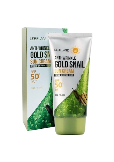 Lebelage Leke ve   Salyangoz Özü İçeren Gold Snail Spf 50 + Güneş Kremi