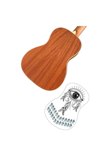 gözyaşı siyah ukulele akor cetveli tablosu stickeri etiketi