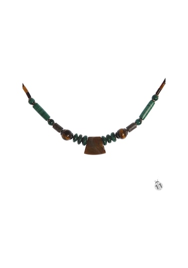 Mineral Takı Malahit-Tiger Eye Kolye