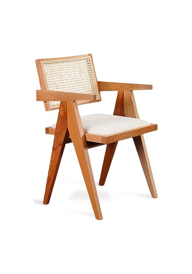 Luna Pergel Hazeranlı Model Hasırlı Natural Ahşap Sandalye Siyah - Siyah