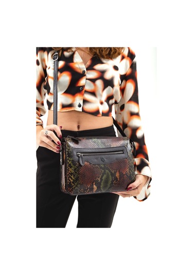 Tamer Tanca Kadın Hakiki Deri Yeşil Omuz Çanta 898 3014 Bn Canta Sk 22/23 Hakı Yılan Haki