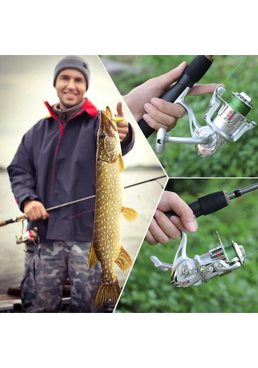 Olta Ve Makara Seti Deniz Sazan Balıkçılığı Seti İçin İplik Balıkçılık Makarası İle Karbon Fiber Çubuk Rod1.7m&2000