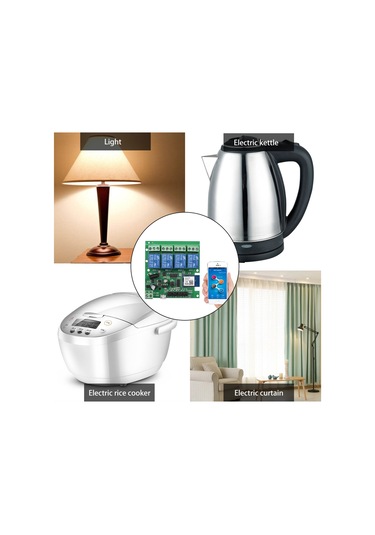 Skycity Tuya 4 Kanal Akıllı Anahtar Modülü Dc5-32v: Wifi+bt Uzak Kontrol, Zamanlama, Rf433 Kumanda, Alexa/google Home Desteği Koyu Yeşil