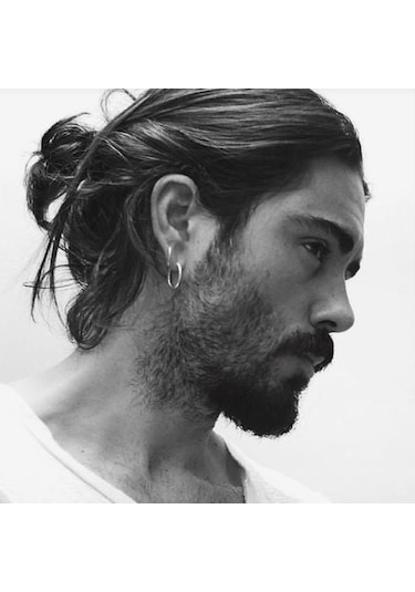 Erkek Cerrahi Çelik Küpe Halka Silver Renk 16 Mm Gri