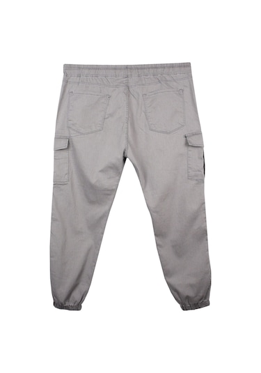 Erkek Büyük Beden 100-156 Kilo Arası İçin Uygun Kargo Cepli Jogger Kot Pantolon Gri