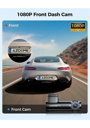 M330 Full Hd Araç Kamerası Wifi, G Sensör Ve Gece Görüş Siyah Azdome Türkiye Garantili