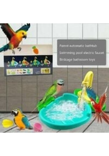 1 Adet Otomatik Papağan Küvet Yüzme Havuzu Musluğu Papağan Çok Renkli