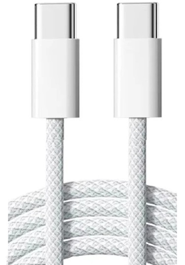 ScHitec SCH60 6A 60W Type-C to Type-C Örgülü Hızlı Data Ve Şarj Kablosu Beyaz