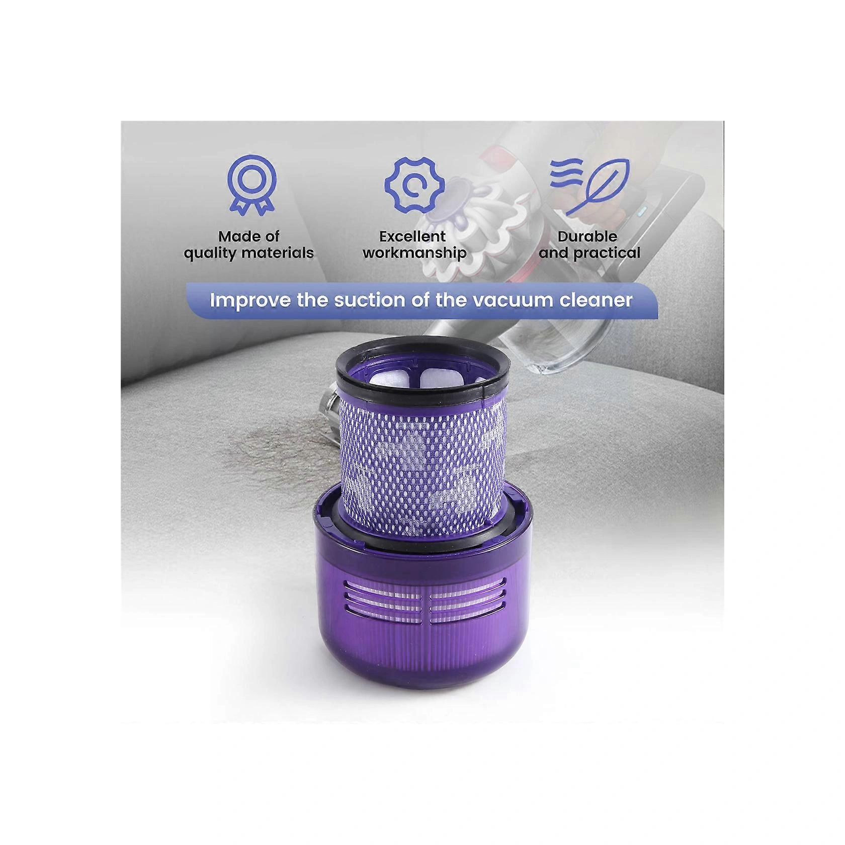 3'lü Paket, V11 Yedek Parça Filtreleri, Filtre Parçası İçin Vakum Filtre Kiti