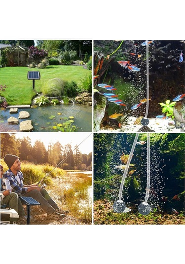 Hfambition Güneş Enerjili Akvaryum & Bahçe Oksijen Pompası - 6v 2w, Taşınabilir Ve Kullanımı Kolay