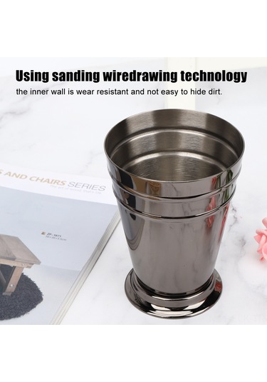 Xindoker 400ml 304 Paslanmaz Çelik Buzlu Kokteyl Bardak, Konik Saplı, Siyah, Dayanıklı, Kolay Temizlenir, Parlak Yüzey