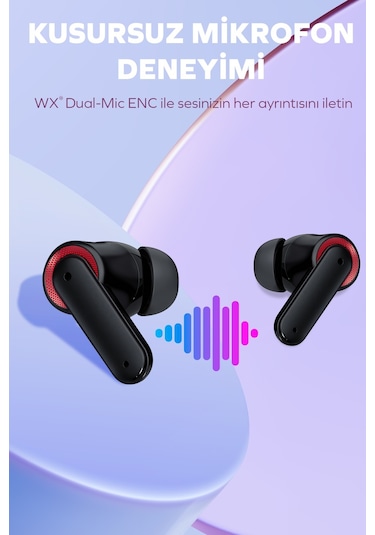 Woyax by Deji Gaming 60 MS Gecikme Çift Mod HD 4 Mikrofon ENC Kablosuz Bluetooth Oyuncu Kulaklık