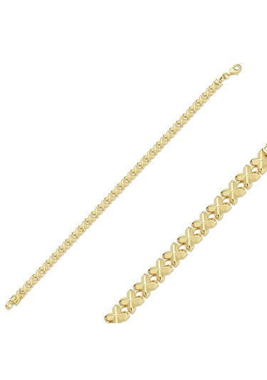 Sıralı X Altın Bileklik Altın