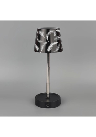 Willowhaven Siyah Beyaz Renk, Tüy Yaratıcı Masalık Lamba Taşınabilir Ayarlanabilir Gece Işığı Usb Şarjlı Sensörlü Masa Lambası Ahşap