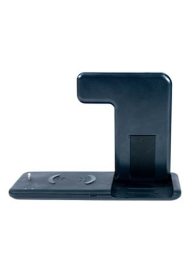 Abk-q20s Siyah 4-in-1 Kablosuz Şarj Standı Telefon, Saat, Kulak