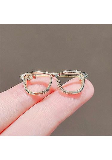 Altın Küçük Gözlük Broş Rozet Giyim Aksesuarları Takı Broş Altın