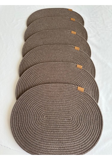 Jüt Amerikan Servis Sofra Altlığı, Masa Dekoru Supla Oval 30x40 6lı Sepya