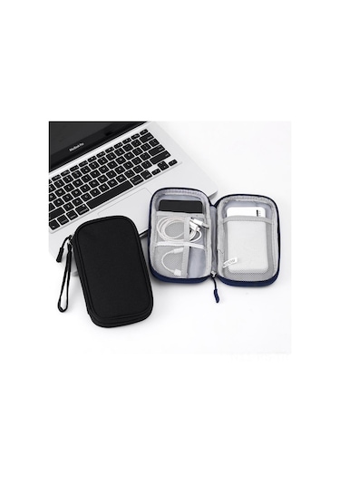 Reedark Gri Tek Katlı Dijital Aksesuar Çantası - Powerbank, Hard Disk, Usb, Kulaklık Ve Veri Kablosu İçin Toz Koruyucu Saklama Çantası