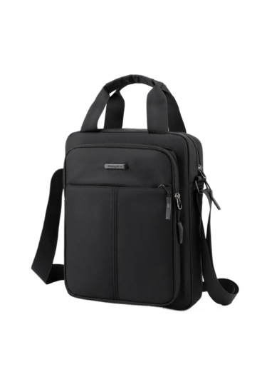 Omuz Çantası Erkek Moda Dokulu Çapraz Çanta-siyah Siyah