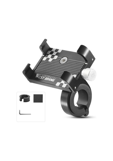 West Bıkıng Yp0715068 Bisiklet Gidon Telefon Tutucu Alüminyum Alaşımlı Bisiklet Telefon Braketi - Geometri