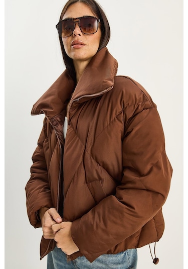 Shade Kadın Oversize Şişme Mont 10191065 - Acı Kahve Kahverengi