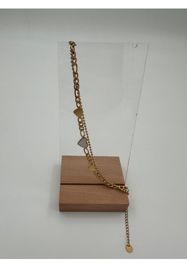 Xbaby Üç Kalp Şekilli Gold Renk İkili Çelik Bileklik Gold