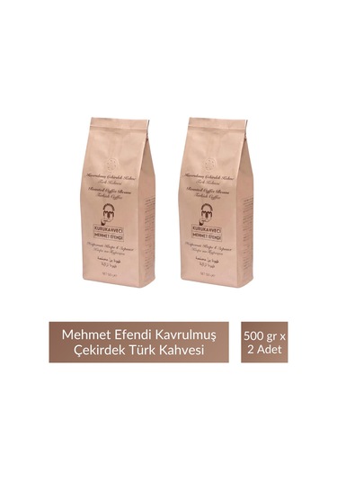 Mehmet Efendi Kavrulmuş Çekirdek Türk Kahve 500 Gr X 2 Adet Çekirdek Kahve