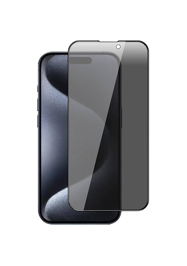 Mobilteam Apple iPhone 15 Uyumlu New 5d Privacy Temperli Ekran Koruyucu