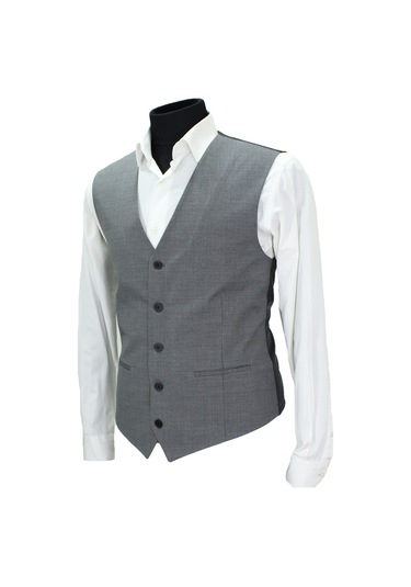 Mentor Regalo Erkek Yelek V Yaka Gri Çizgili 50642