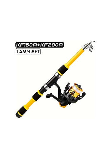 Taşınabilir Ve Dayanıklı Teleskopik Baitcasting Olta 5,9 Ft Sarı