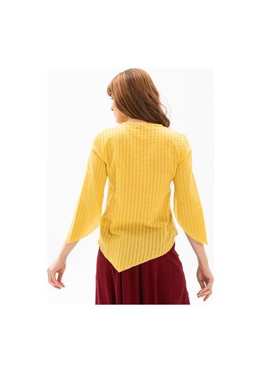 Rodos Gofre Bluz Sarı Sarı