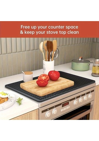 Cordial Siyah Ekstra Büyük Ocak Üstü Koruyucu Mat 450 C Isıya Dayanıklı