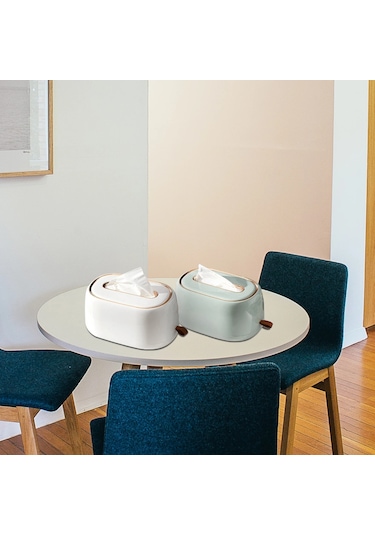 Beyaz Mendil Tutucu Yaylı Masaüstü Duvara Monte Mendil Kapak Kağıdı Havlu Dispenseri Kağıt Çıkarma Peçete Dispenseri